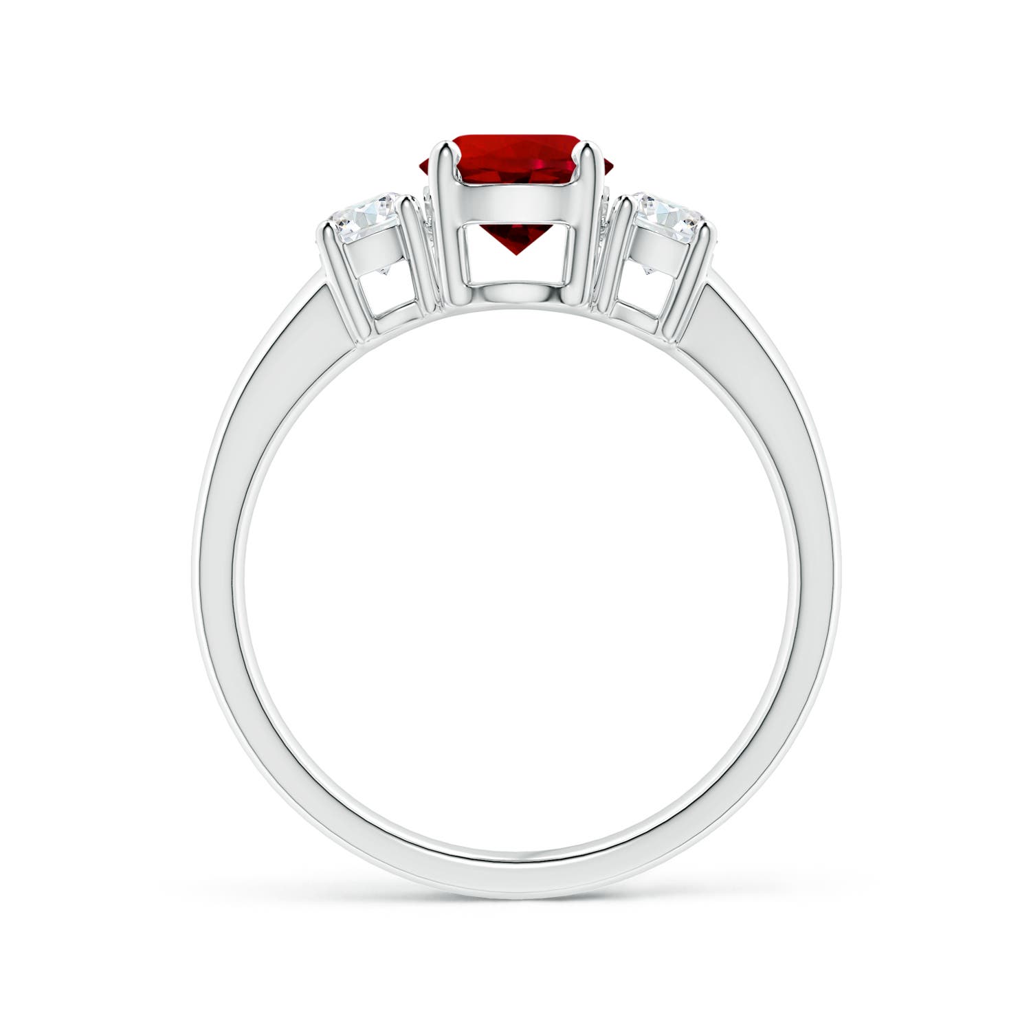 Premium - Lab-Grown Ruby / 1.32 CT / 14 KT White Gold