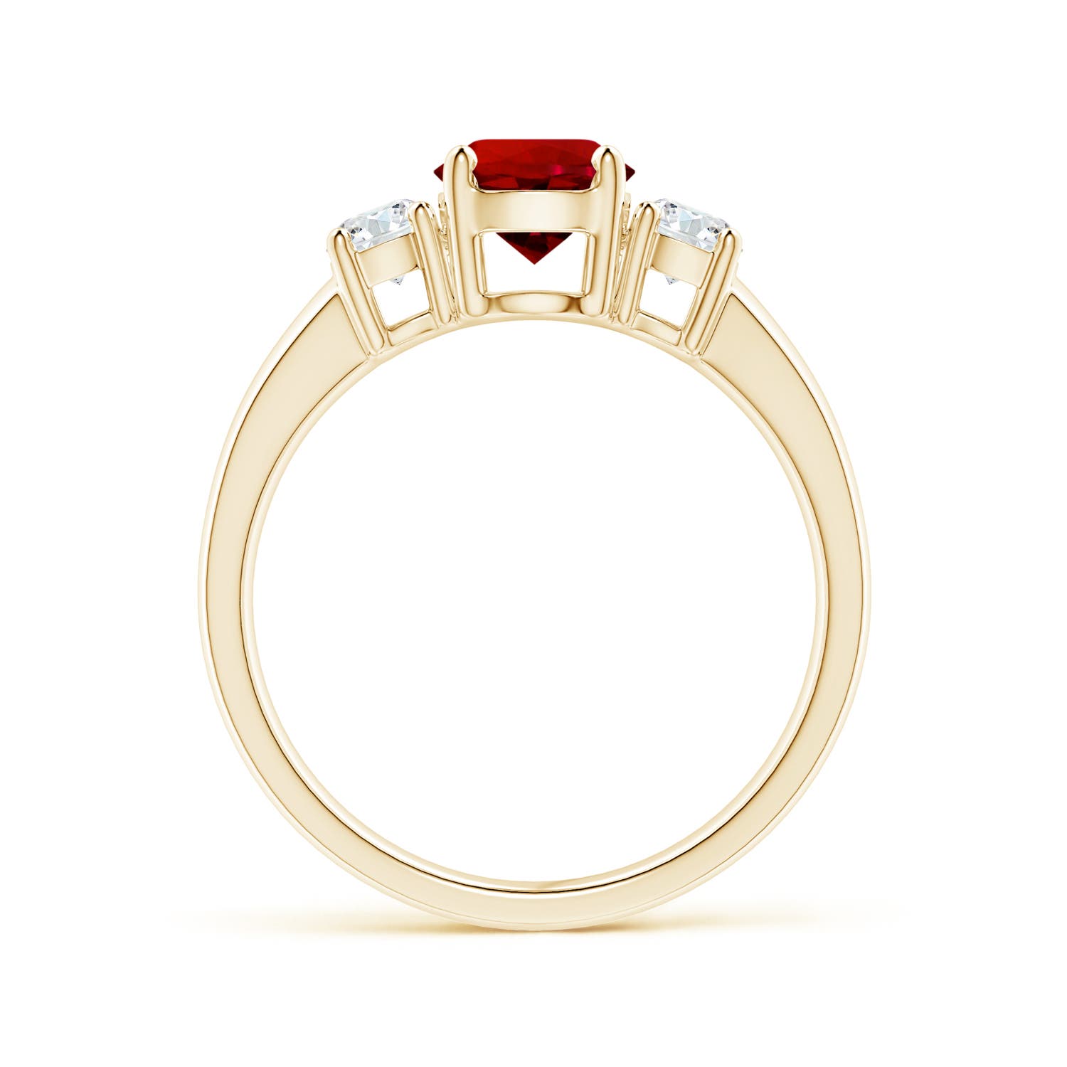 Premium - Lab-Grown Ruby / 1.32 CT / 14 KT Yellow Gold