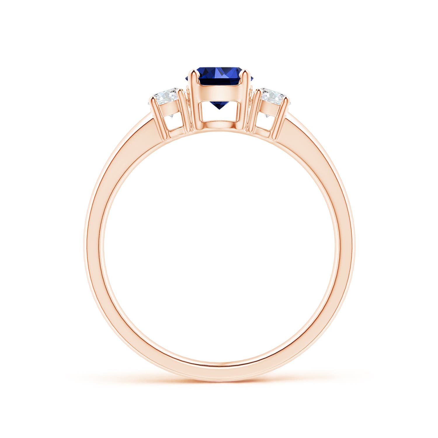 Premium - Lab-Grown Blue Sapphire / 0.81 CT / 14 KT Rose Gold