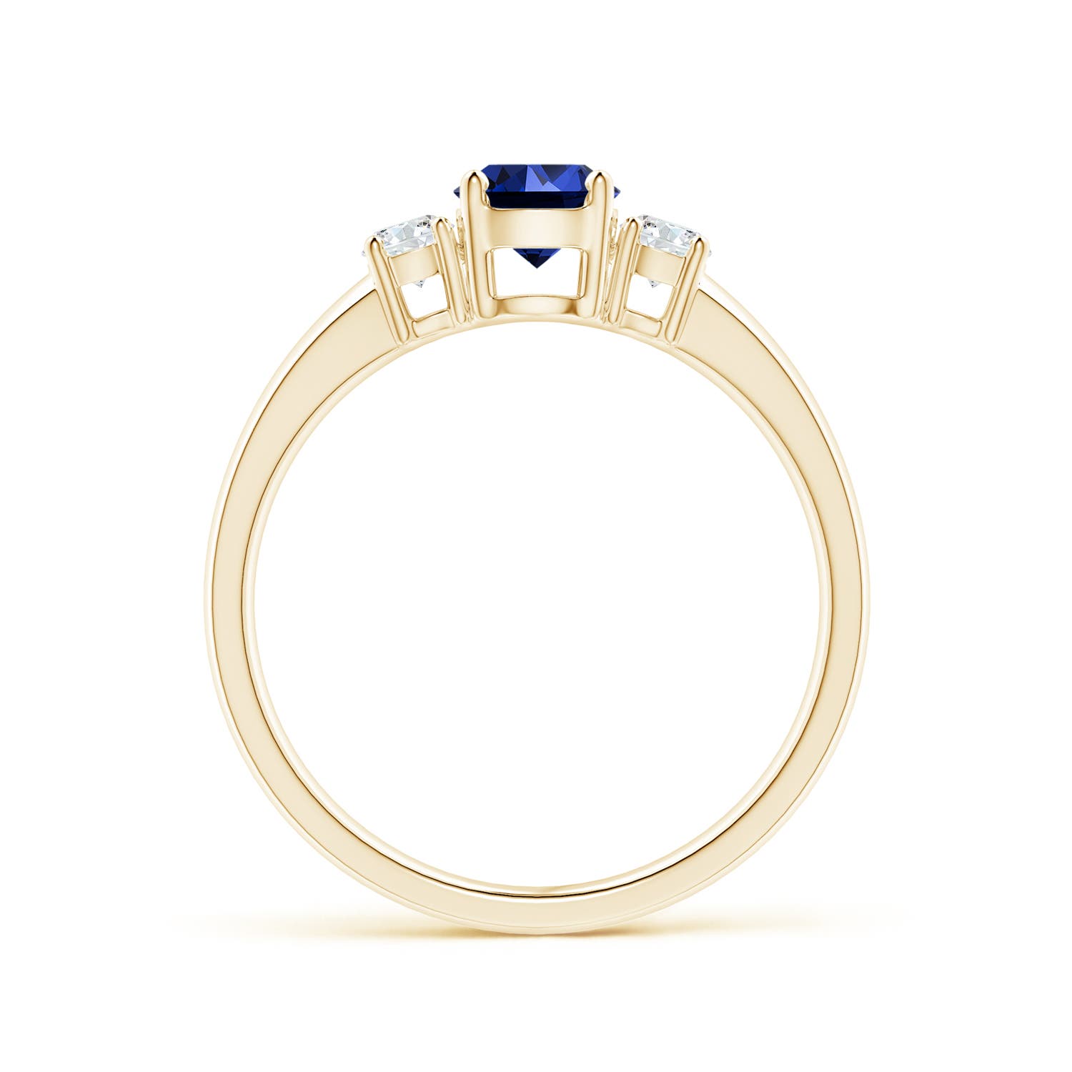 Premium - Lab-Grown Blue Sapphire / 0.81 CT / 14 KT Yellow Gold