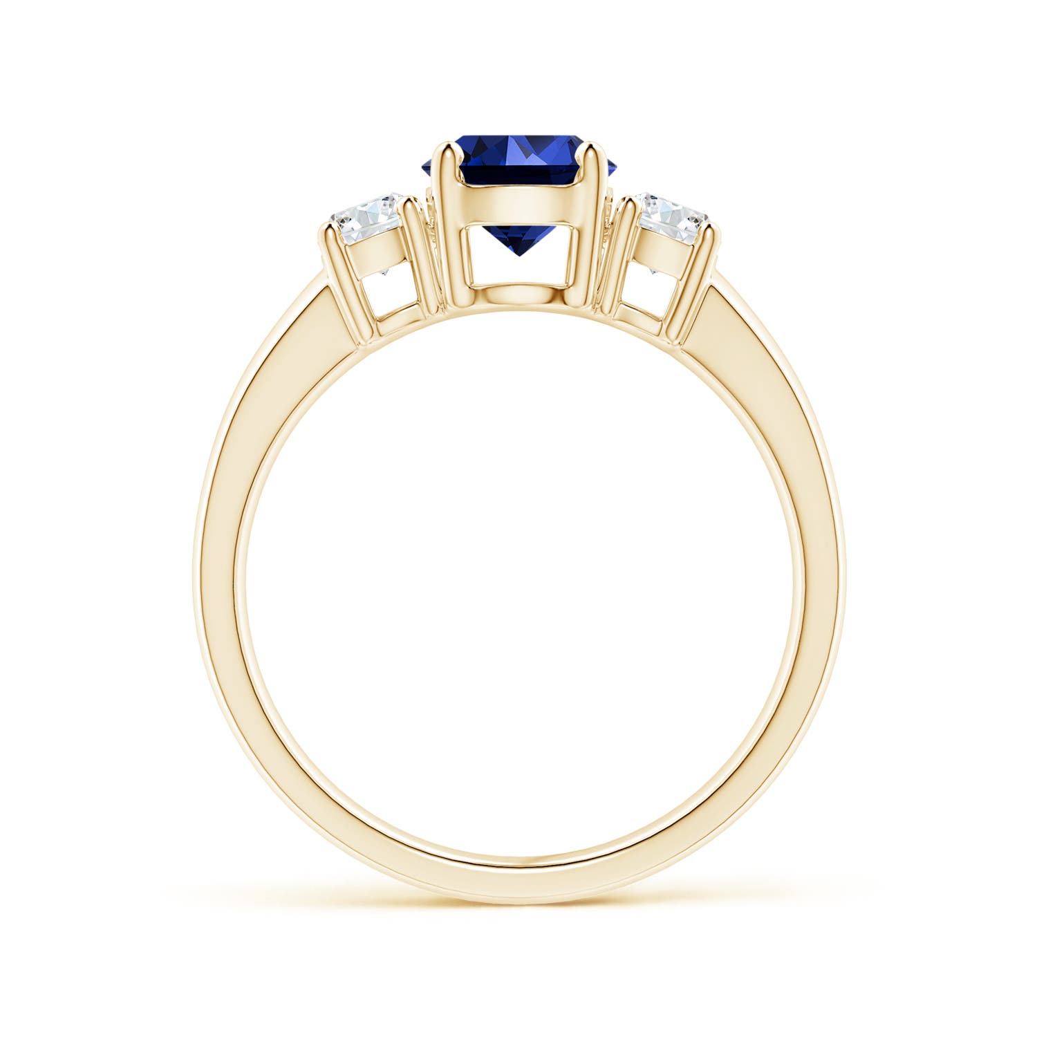 Premium - Lab-Grown Blue Sapphire / 1.32 CT / 14 KT Yellow Gold