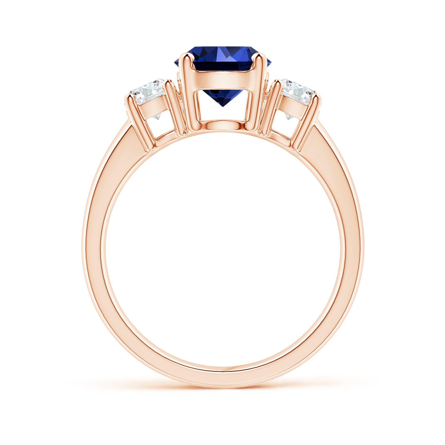 Premium - Lab-Grown Blue Sapphire / 2.06 CT / 14 KT Rose Gold