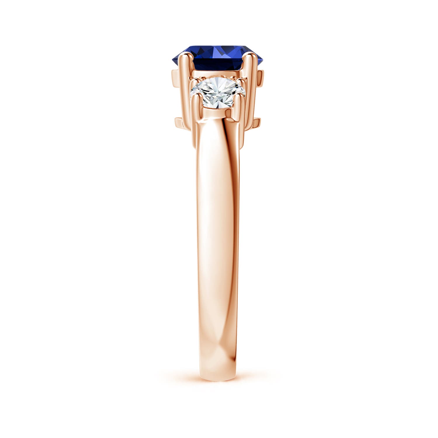 Premium - Lab-Grown Blue Sapphire / 2.06 CT / 14 KT Rose Gold