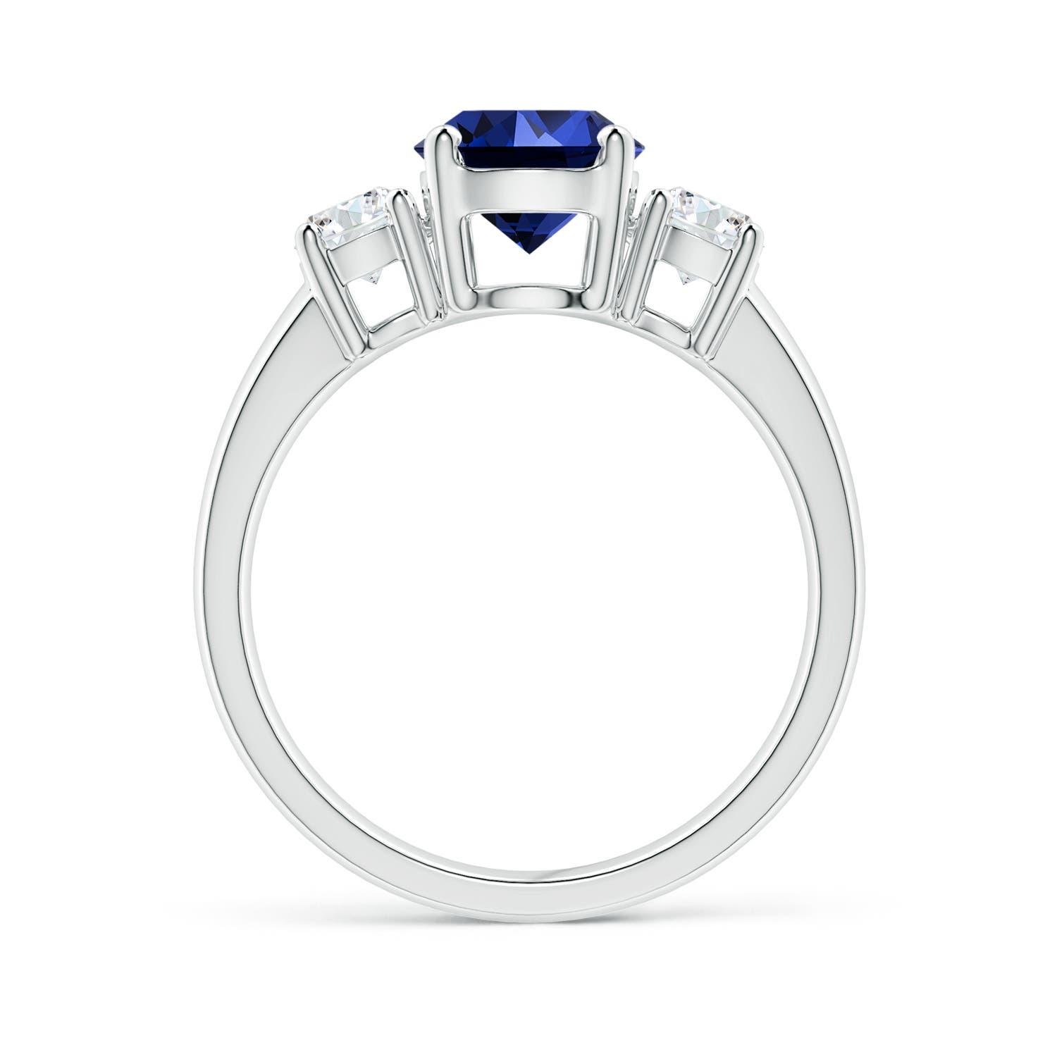 Premium - Lab-Grown Blue Sapphire / 2.06 CT / 14 KT White Gold