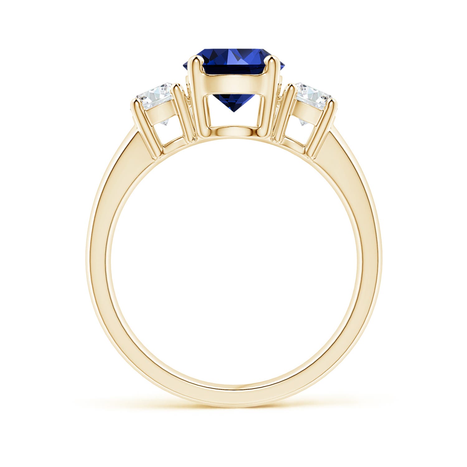 Premium - Lab-Grown Blue Sapphire / 2.06 CT / 14 KT Yellow Gold