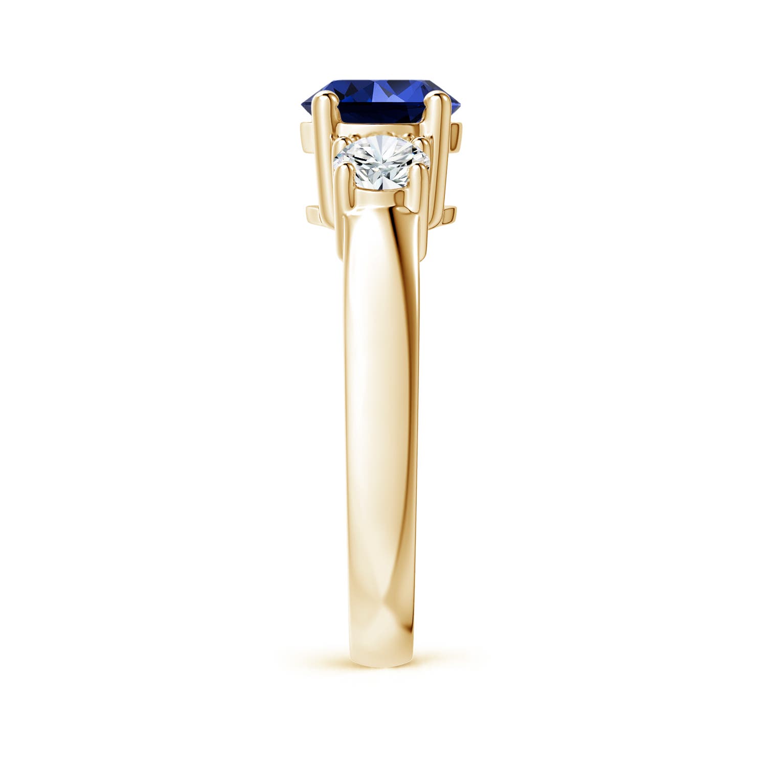 Premium - Lab-Grown Blue Sapphire / 2.06 CT / 14 KT Yellow Gold