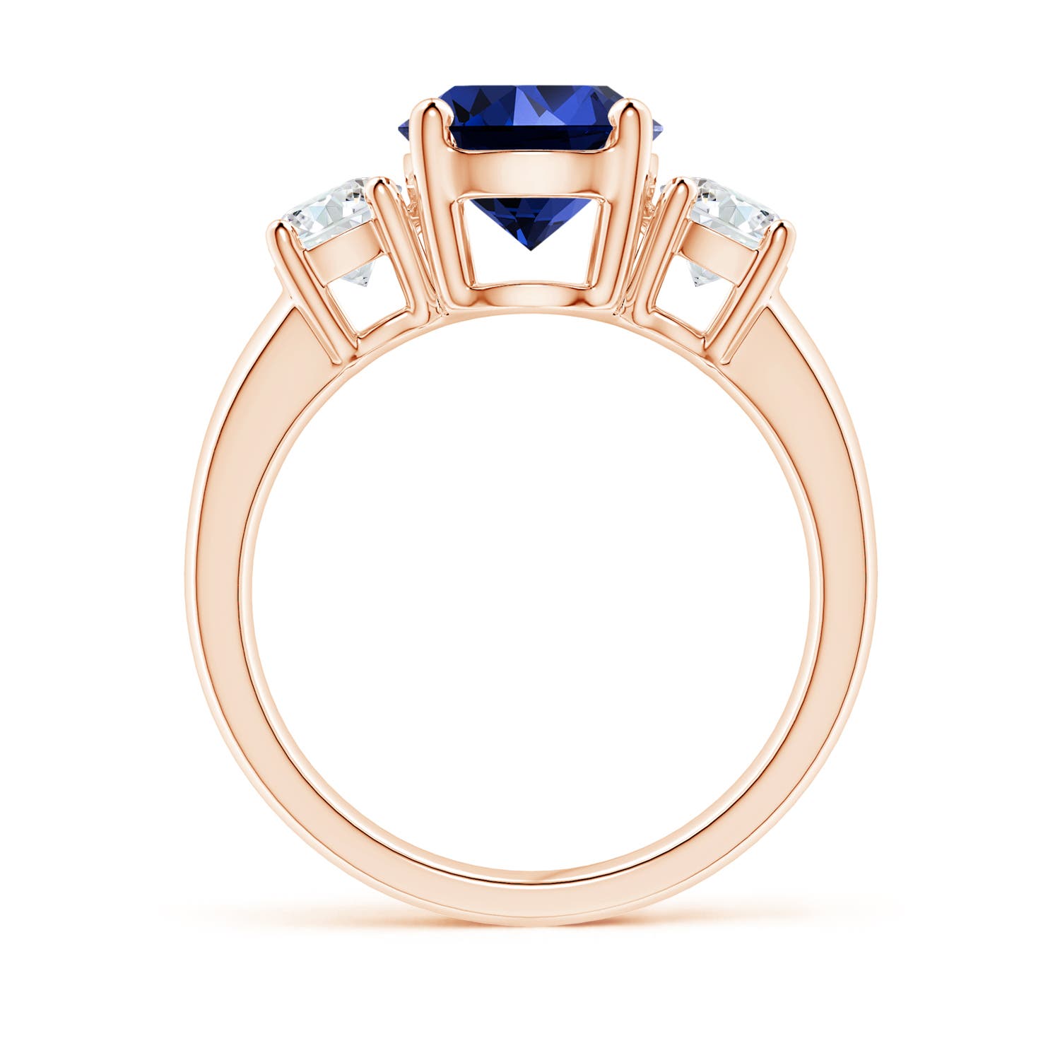 Premium - Lab-Grown Blue Sapphire / 2.9 CT / 14 KT Rose Gold