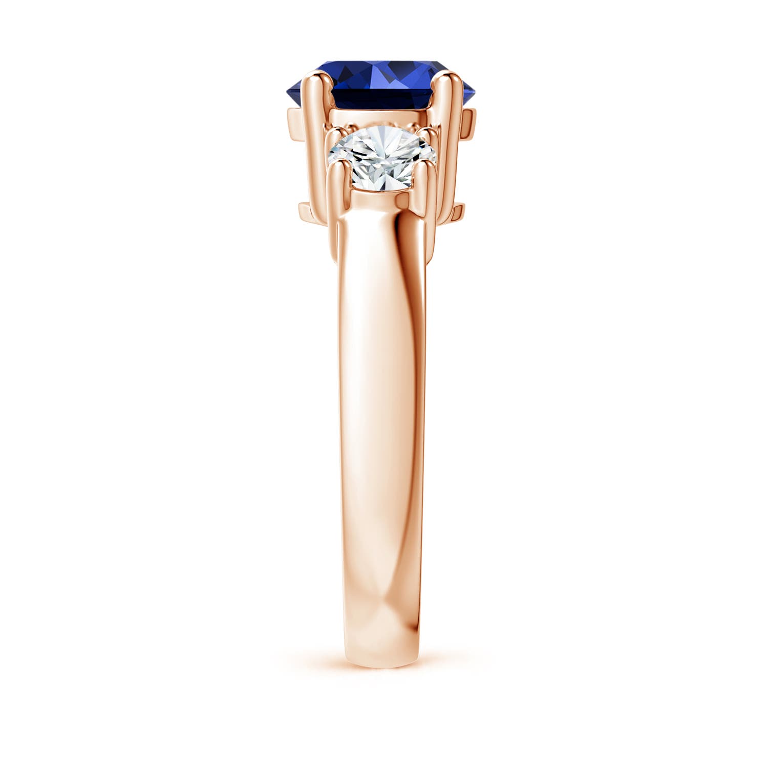 Premium - Lab-Grown Blue Sapphire / 2.9 CT / 14 KT Rose Gold