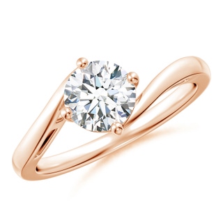 6.4mm FGVS Lab-Grown Classic Round Diamond Solitaire Bypass Ring in Rose Gold