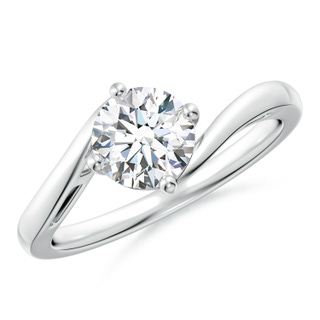 6.4mm FGVS Lab-Grown Classic Round Diamond Solitaire Bypass Ring in S999 Silver