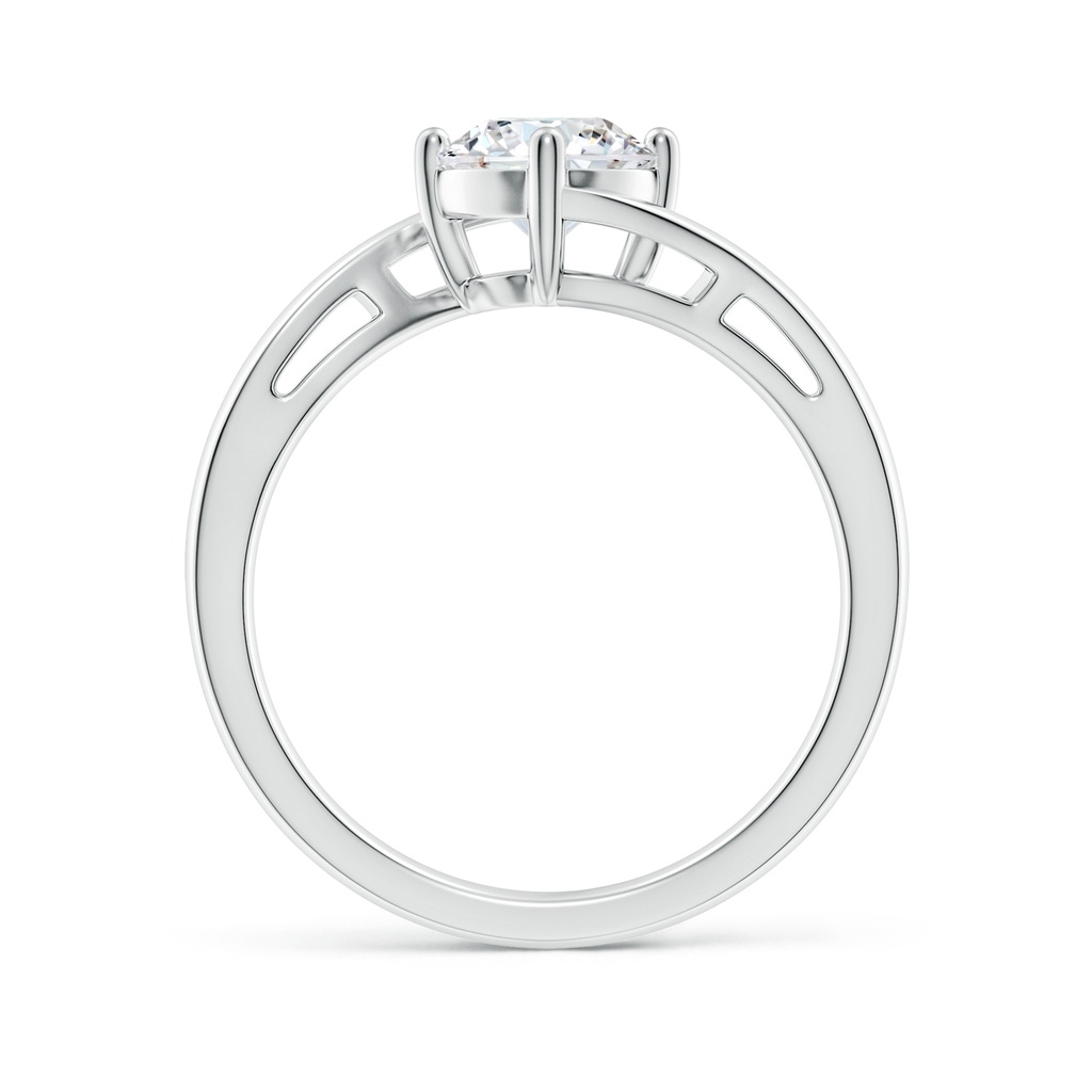 6.4mm FGVS Lab-Grown Classic Round Diamond Solitaire Bypass Ring in S999 Silver - side 199
