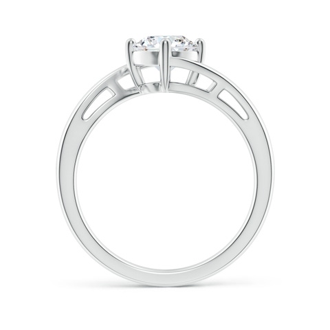 6.4mm FGVS Lab-Grown Classic Round Diamond Solitaire Bypass Ring in White Gold