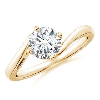 6.4mm FGVS Lab-Grown Classic Round Diamond Solitaire Bypass Ring in Yellow Gold