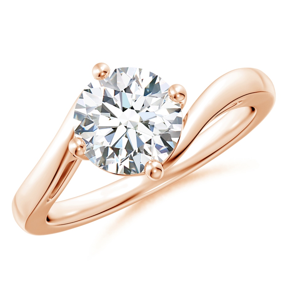 7.4mm FGVS Lab-Grown Classic Round Diamond Solitaire Bypass Ring in 18K Rose Gold 
