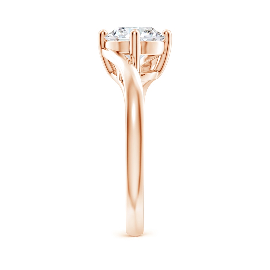 7.4mm FGVS Lab-Grown Classic Round Diamond Solitaire Bypass Ring in 18K Rose Gold side 299