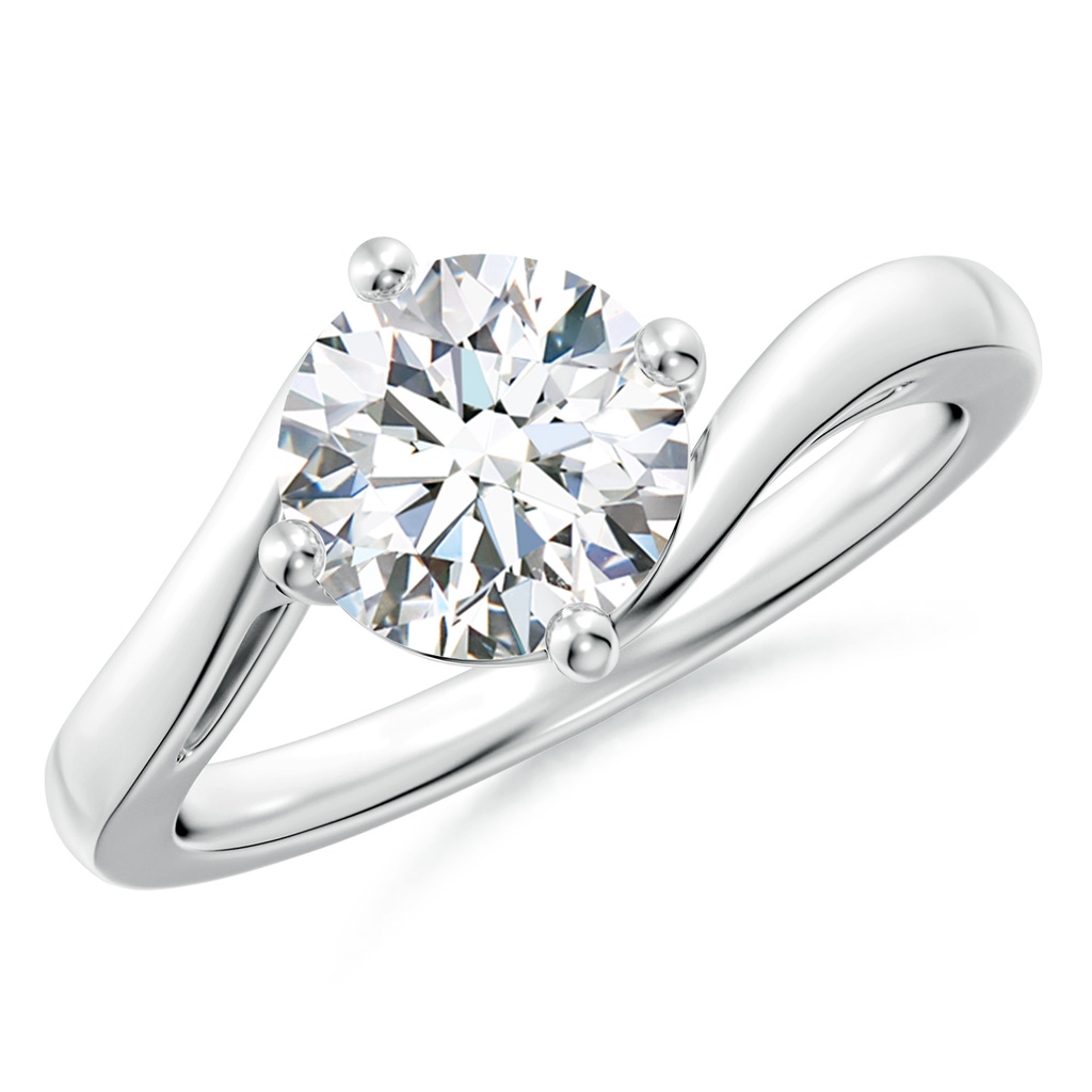 7.4mm FGVS Lab-Grown Classic Round Diamond Solitaire Bypass Ring in White Gold