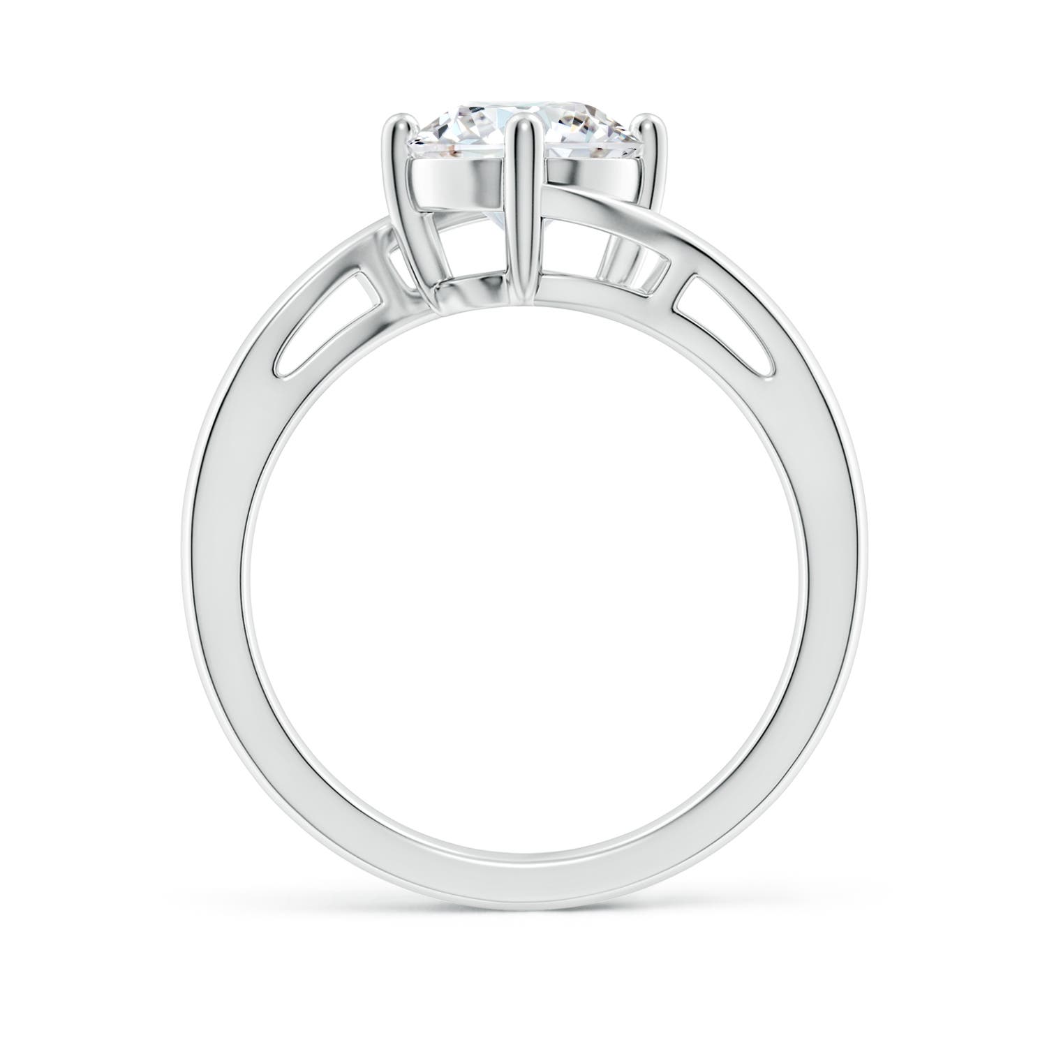 7.4mm FGVS Lab-Grown Classic Round Diamond Solitaire Bypass Ring in White Gold - side 3