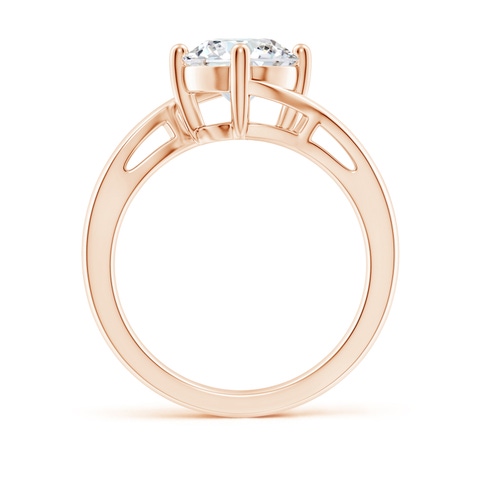 8mm FGVS Lab-Grown Classic Round Diamond Solitaire Bypass Ring in 18K Rose Gold