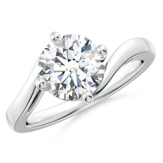 8mm FGVS Lab-Grown Classic Round Diamond Solitaire Bypass Ring in P950 Platinum