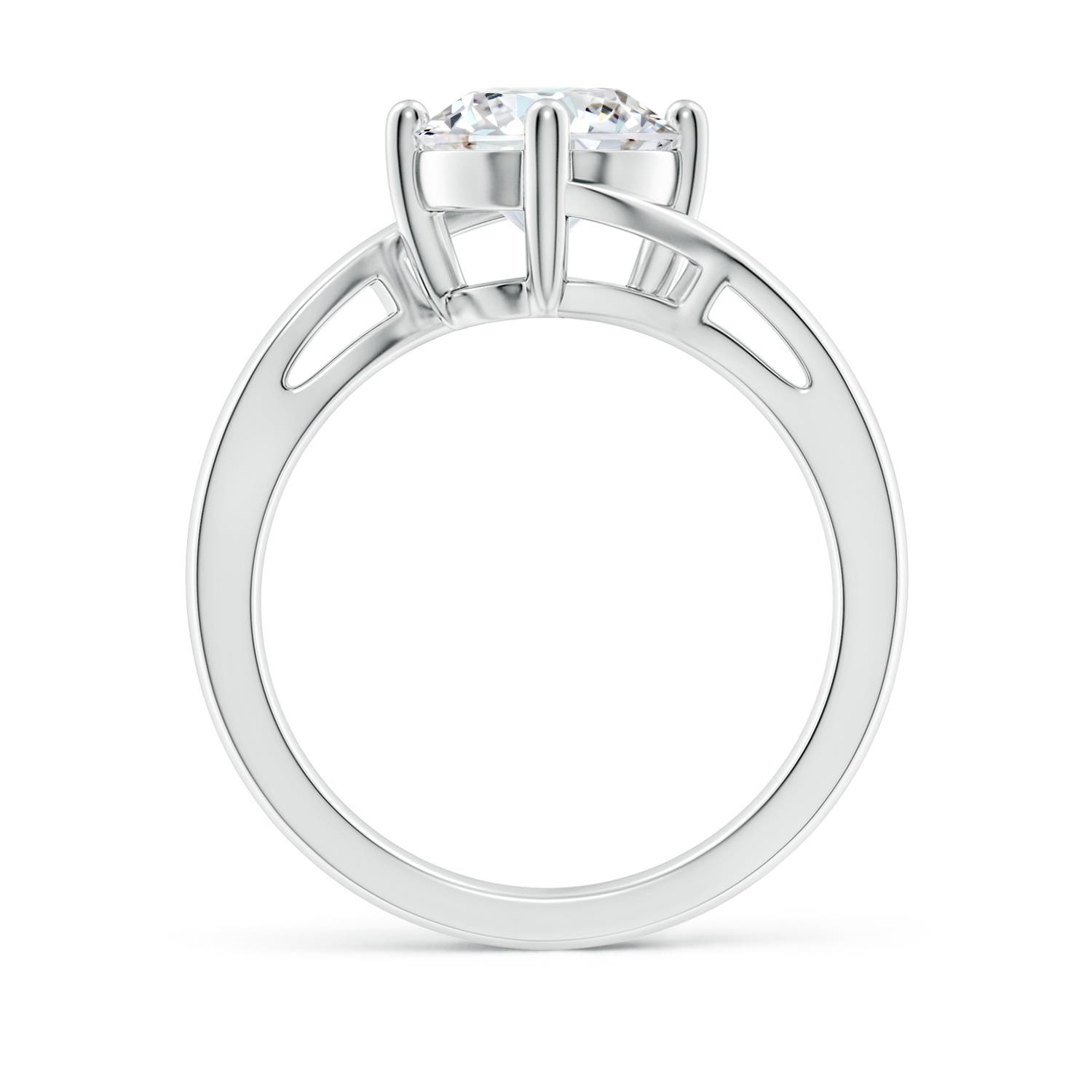 8mm FGVS Lab-Grown Classic Round Diamond Solitaire Bypass Ring in P950 Platinum