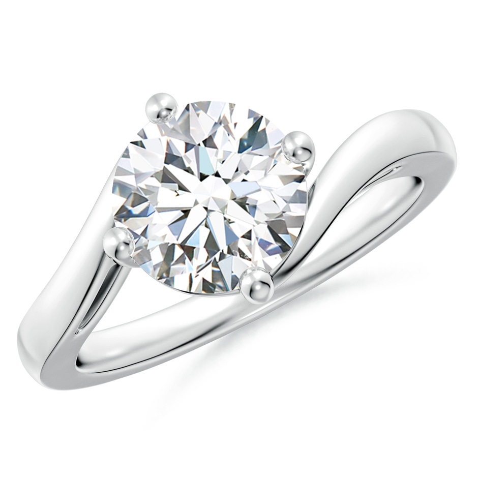 8mm FGVS Lab-Grown Classic Round Diamond Solitaire Bypass Ring in White Gold 