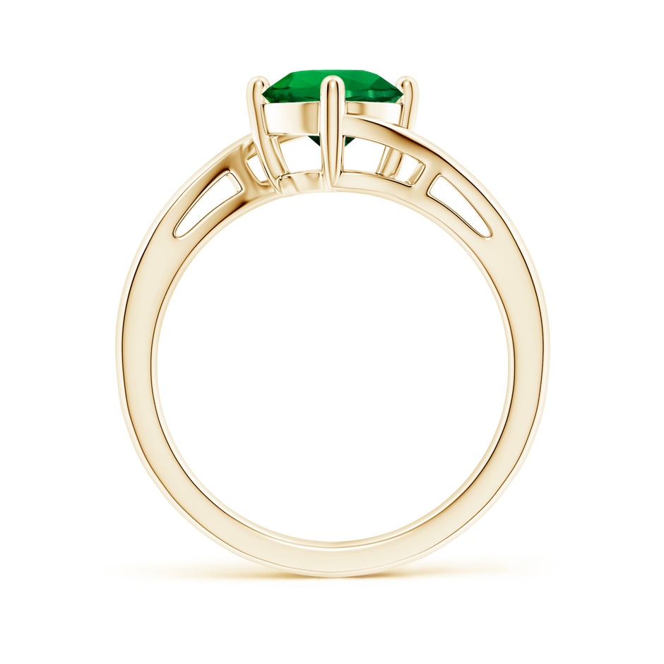 7mm Labgrown Lab-Grown Classic Round Emerald Solitaire Bypass Ring in 18K Yellow Gold side 199