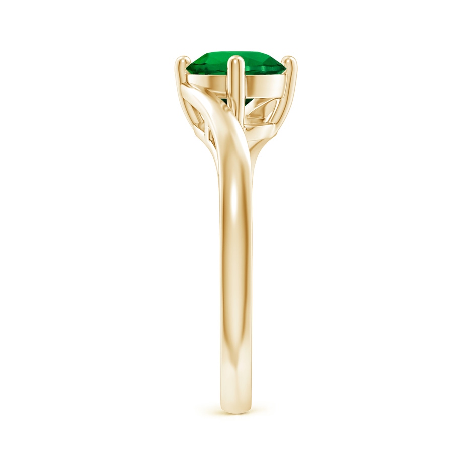 7mm Labgrown Lab-Grown Classic Round Emerald Solitaire Bypass Ring in 18K Yellow Gold side 299
