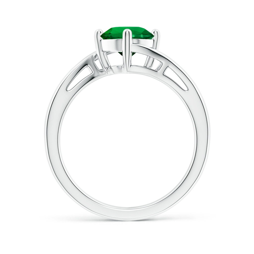 7mm Labgrown Lab-Grown Classic Round Emerald Solitaire Bypass Ring in White Gold Side 199
