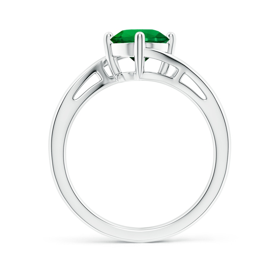 7mm Labgrown Lab-Grown Classic Round Emerald Solitaire Bypass Ring in White Gold side 199