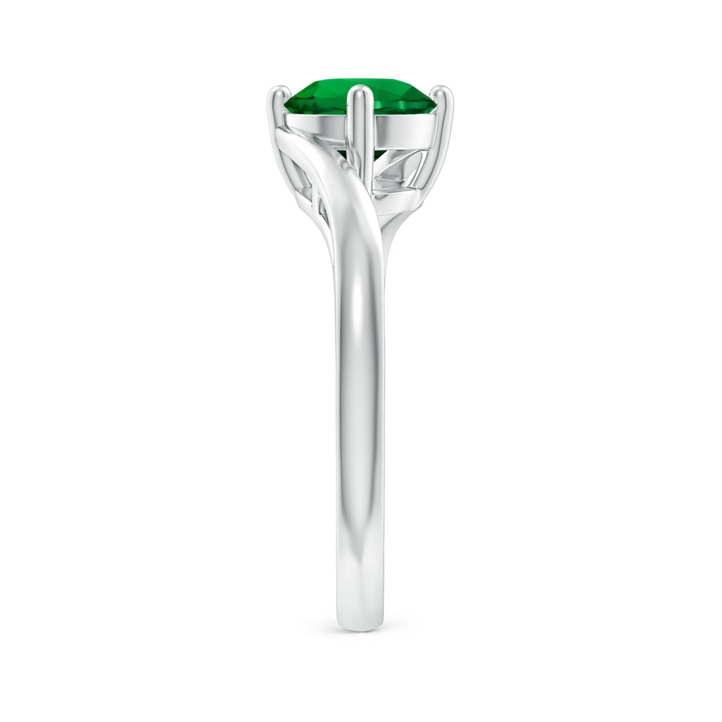 7mm Labgrown Lab-Grown Classic Round Emerald Solitaire Bypass Ring in White Gold Side 299