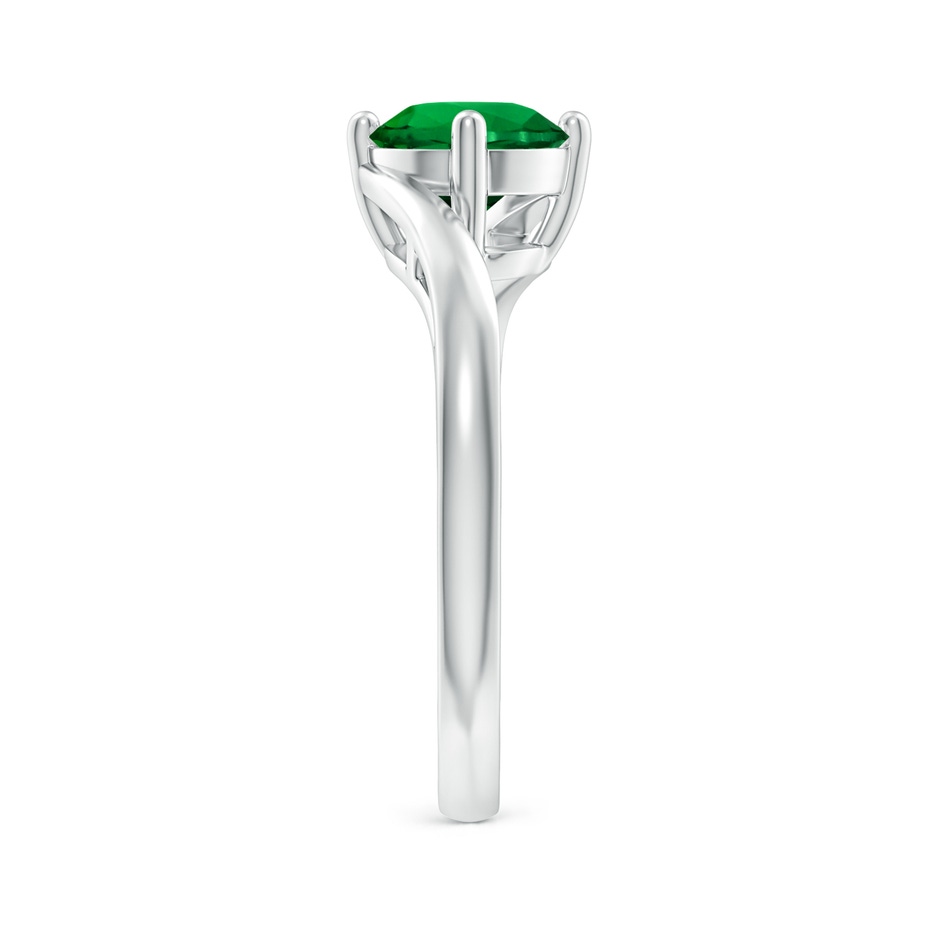 7mm Labgrown Lab-Grown Classic Round Emerald Solitaire Bypass Ring in White Gold side 299