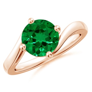 Round Lab-Grown Lab Grown Emerald