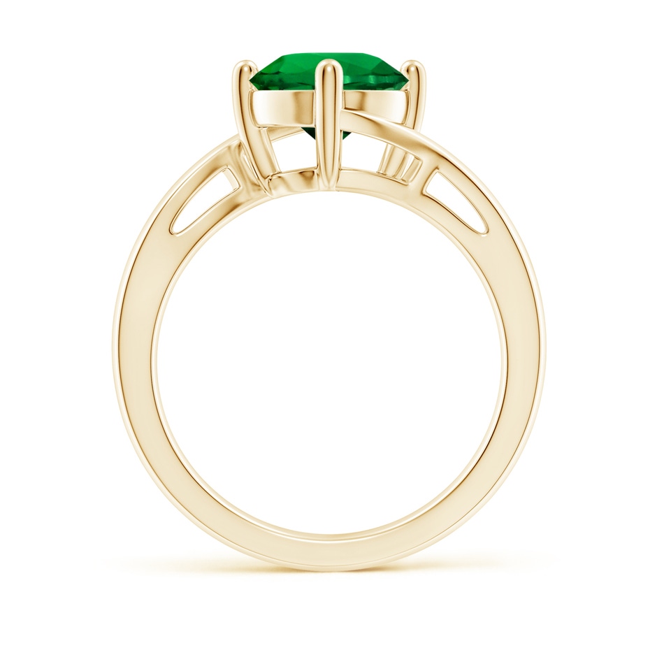 8mm Labgrown Lab-Grown Classic Round Emerald Solitaire Bypass Ring in Yellow Gold side 199