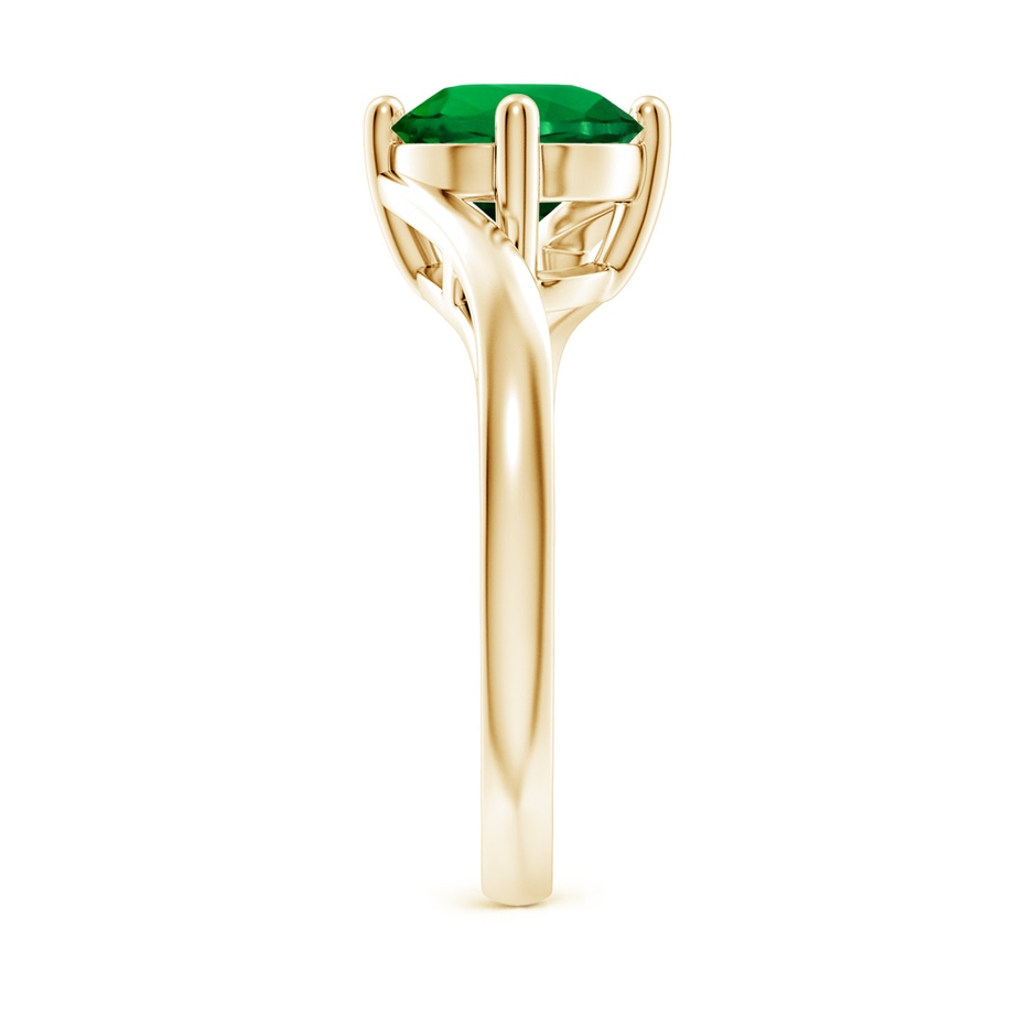 8mm Labgrown Lab-Grown Classic Round Emerald Solitaire Bypass Ring in Yellow Gold side 299