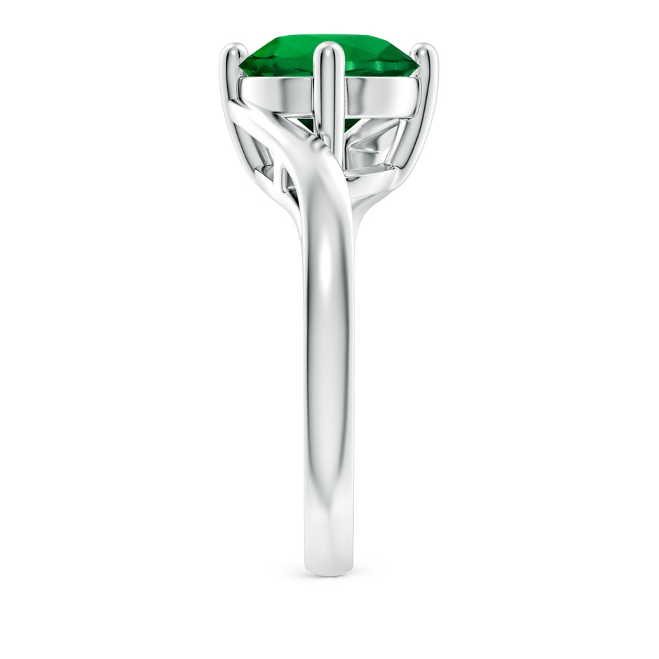 9mm Labgrown Lab-Grown Classic Round Emerald Solitaire Bypass Ring in 18K White Gold side 299