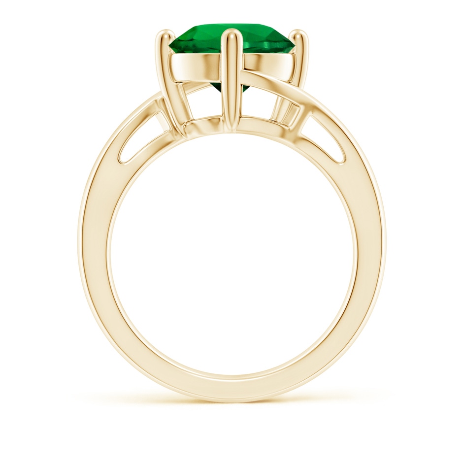 9mm Labgrown Lab-Grown Classic Round Emerald Solitaire Bypass Ring in 18K Yellow Gold side 199