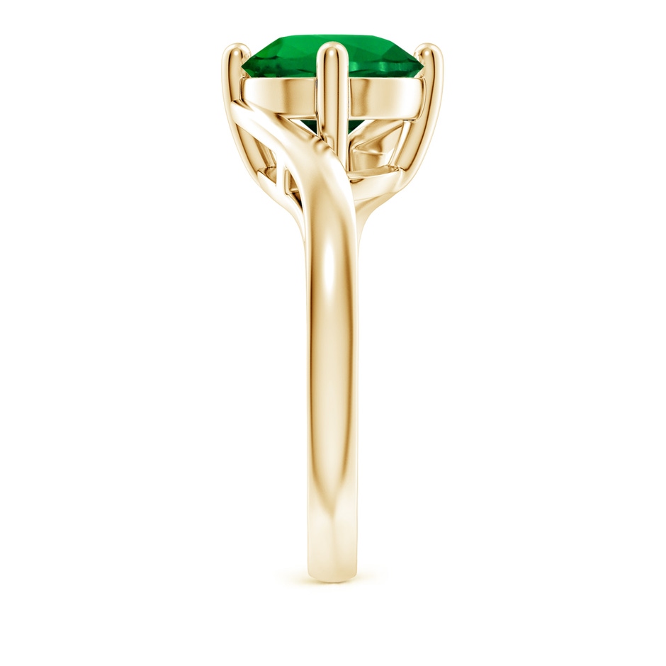 9mm Labgrown Lab-Grown Classic Round Emerald Solitaire Bypass Ring in 18K Yellow Gold side 299
