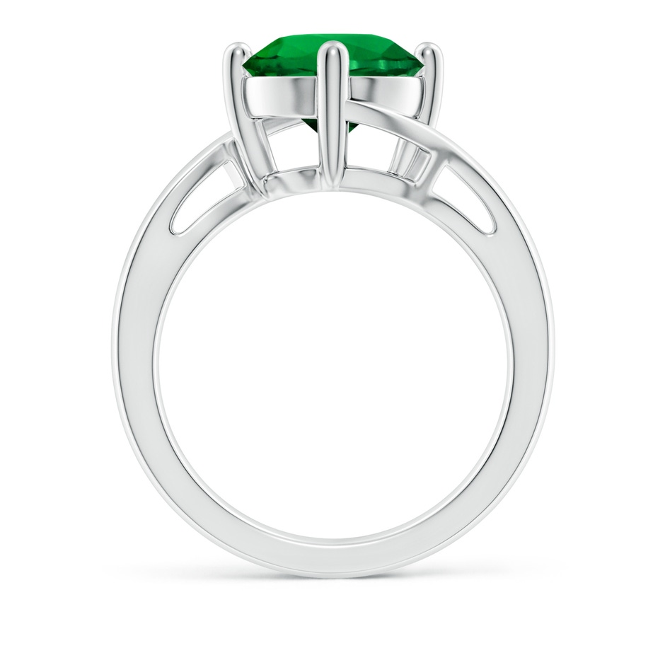 9mm Labgrown Lab-Grown Classic Round Emerald Solitaire Bypass Ring in White Gold side 199