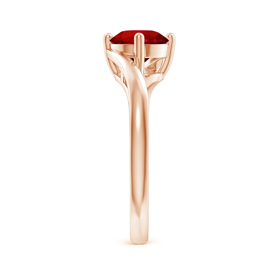 7mm Labgrown Lab-Grown Classic Round Ruby Solitaire Bypass Ring in Rose Gold side 299