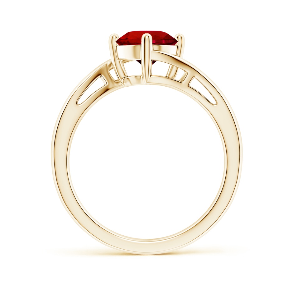 7mm Labgrown Lab-Grown Classic Round Ruby Solitaire Bypass Ring in Yellow Gold side 199