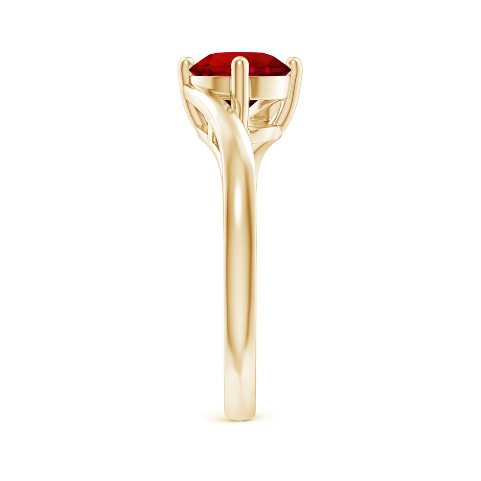 7mm Labgrown Lab-Grown Classic Round Ruby Solitaire Bypass Ring in Yellow Gold side 299