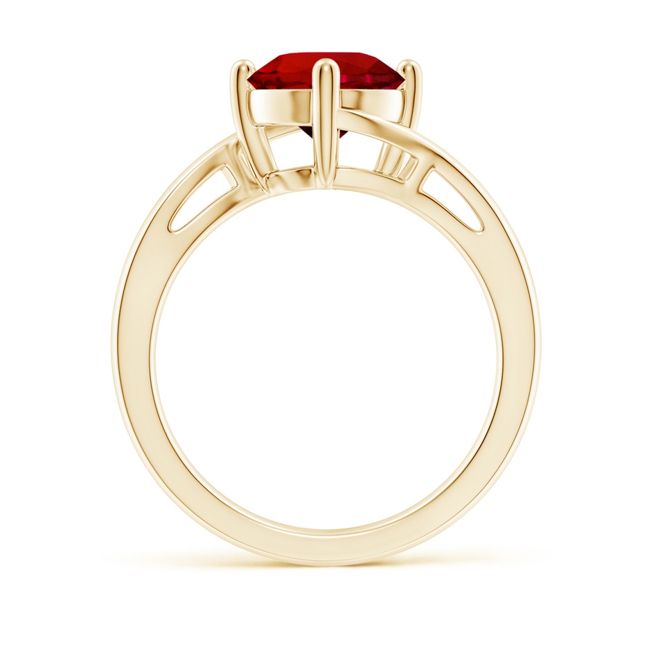 8mm Labgrown Lab-Grown Classic Round Ruby Solitaire Bypass Ring in 18K Yellow Gold side 199