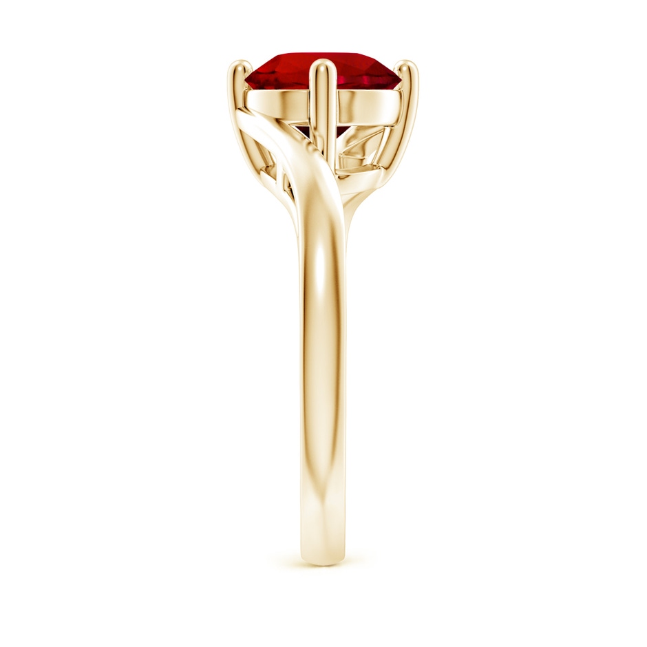 8mm Labgrown Lab-Grown Classic Round Ruby Solitaire Bypass Ring in 18K Yellow Gold side 299