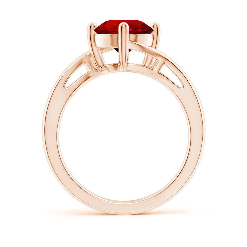8mm Labgrown Lab-Grown Classic Round Ruby Solitaire Bypass Ring in Rose Gold side 199