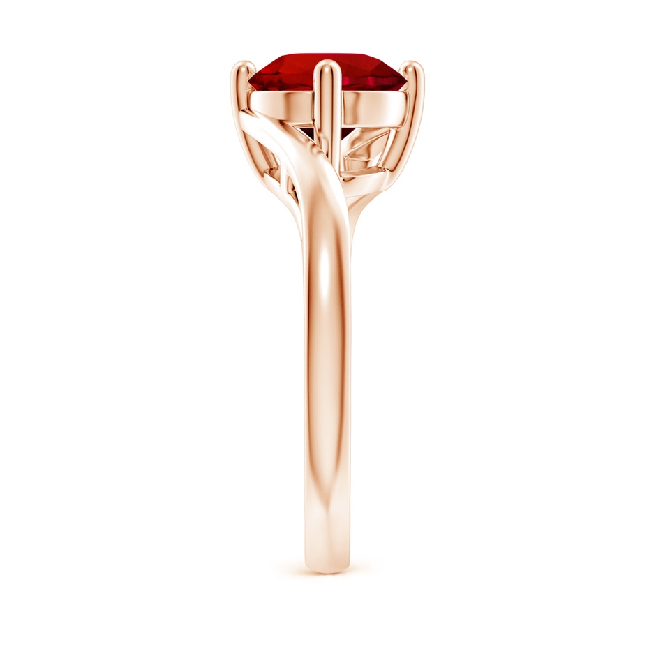8mm Labgrown Lab-Grown Classic Round Ruby Solitaire Bypass Ring in Rose Gold side 299