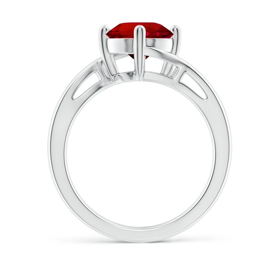 8mm Labgrown Lab-Grown Classic Round Ruby Solitaire Bypass Ring in S999 Silver side 199