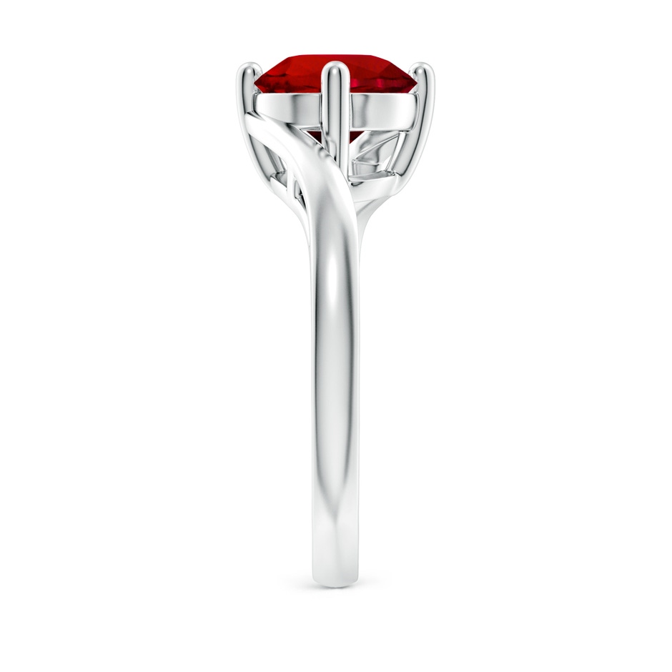 8mm Labgrown Lab-Grown Classic Round Ruby Solitaire Bypass Ring in S999 Silver side 299