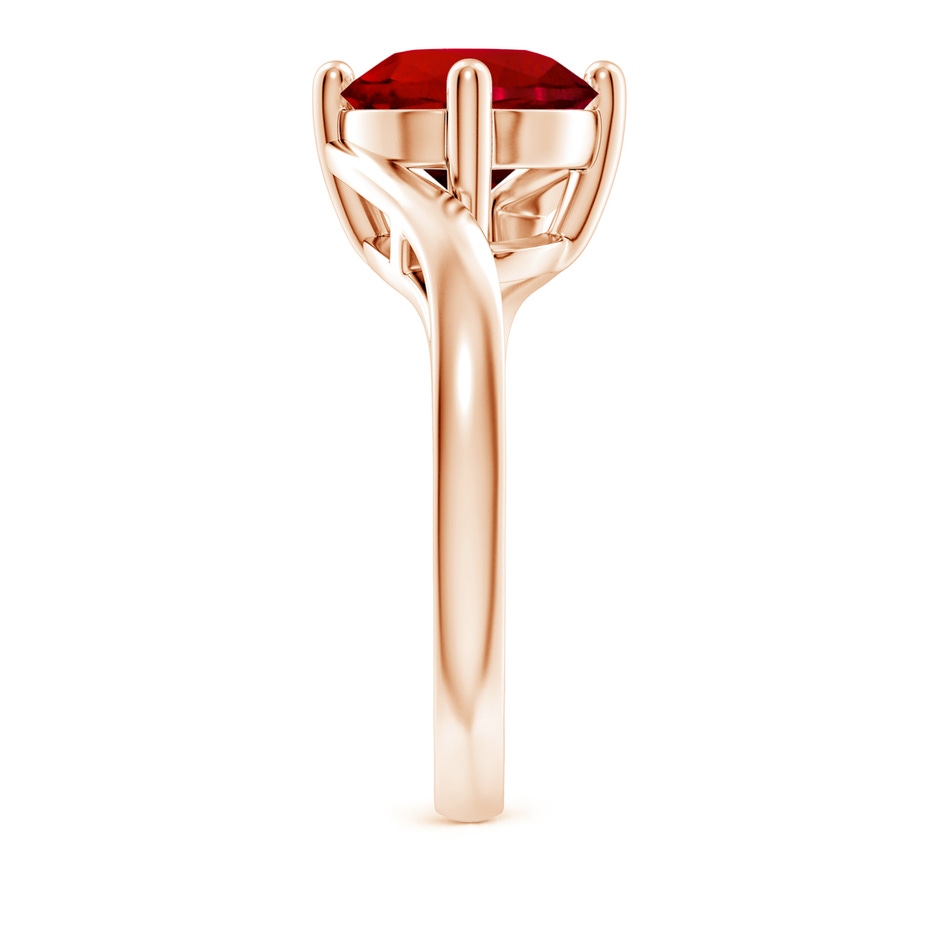 9mm Labgrown Lab-Grown Classic Round Ruby Solitaire Bypass Ring in 18K Rose Gold side 299