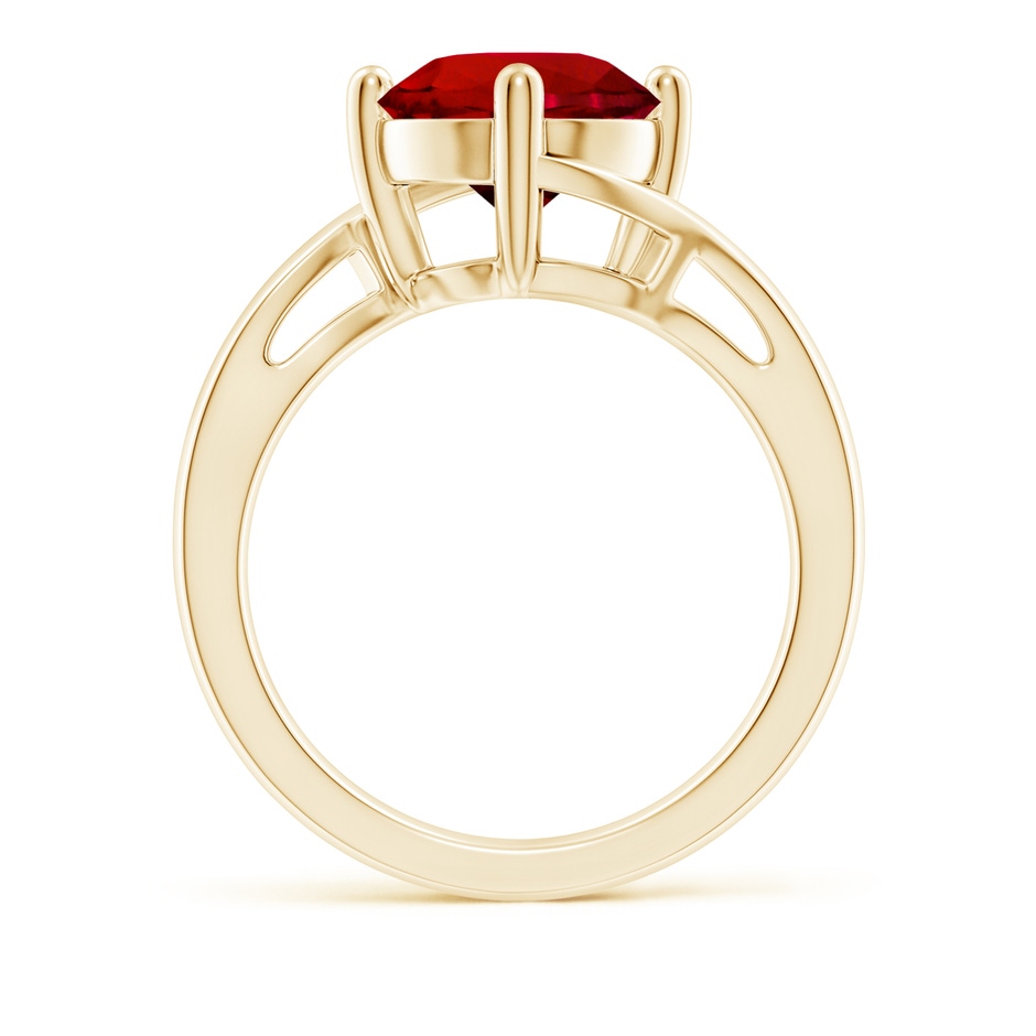 9mm Labgrown Lab-Grown Classic Round Ruby Solitaire Bypass Ring in 18K Yellow Gold side 199
