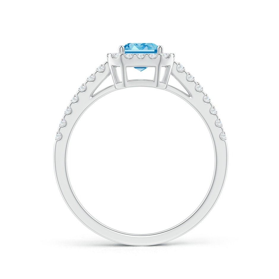 5x3mm Labgrown Emerald-Cut Lab-Grown Fancy Intense Blue Diamond Halo Ring in P950 Platinum side 199